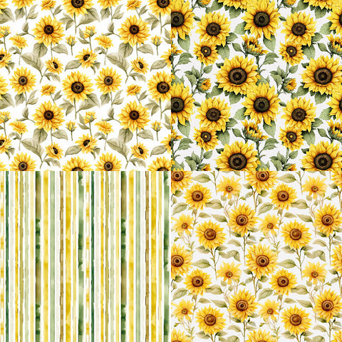 24PCS 6" Blooming Sunflowers Scrapbook & Cardstock Paper