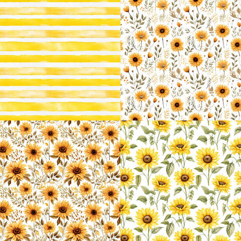 24PCS 6" Blooming Sunflowers Scrapbook & Cardstock Paper