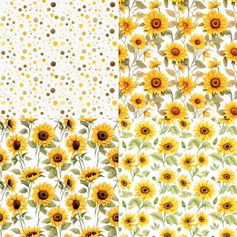 24PCS 6" Blooming Sunflowers Scrapbook & Cardstock Paper