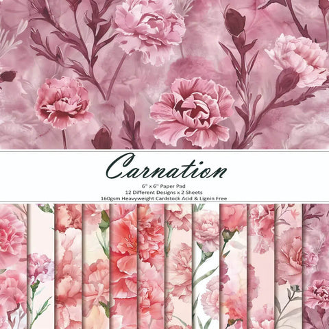 24PCS 6" Carnation Scrapbook & Cardstock Paper