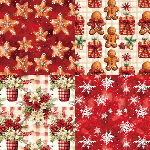 24PCS 6" Christmas Biscuits Scrapbook & Cardstock Paper