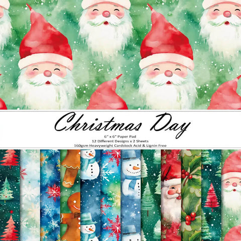 24PCS 6" Christmas Day Scrapbook & Cardstock Paper