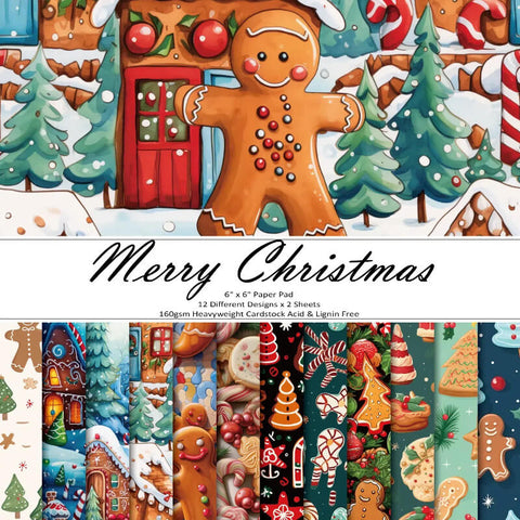 24PCS 6" Christmas Gingerbread Man Scrapbook & Cardstock Paper