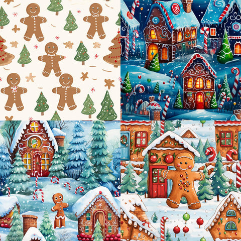 24PCS 6" Christmas Gingerbread Man Scrapbook & Cardstock Paper