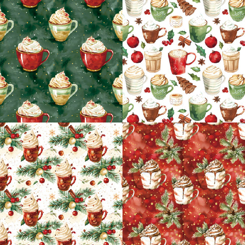 24PCS 6" Christmas Latte Scrapbook & Cardstock Paper