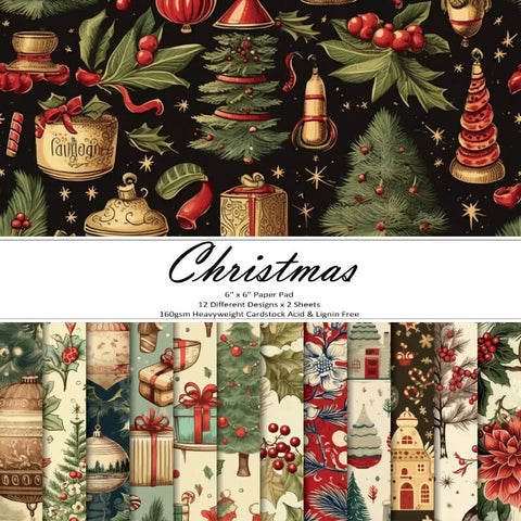 24PCS 6" Christmas Tree Scrapbook & Cardstock Paper