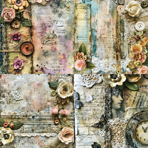 24PCS 6" Collage Style Scrapbook & Cardstock Paper