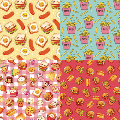 24PCS 6" Delicious Snacks Scrapbook & Cardstock Paper