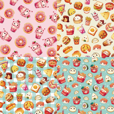 24PCS 6" Delicious Snacks Scrapbook & Cardstock Paper