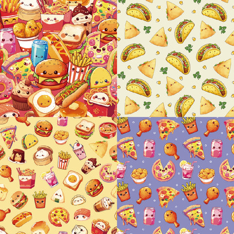 24PCS 6" Delicious Snacks Scrapbook & Cardstock Paper