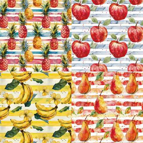 24PCS 6" Fresh Fruit Scrapbook & Cardstock Paper