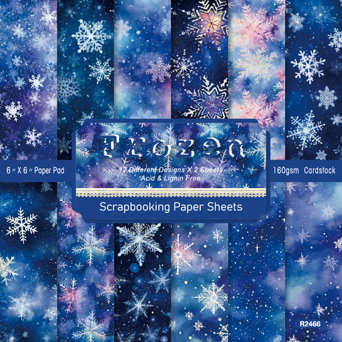 24PCS 6" Frozen Snowflake Scrapbook & Cardstock Paper