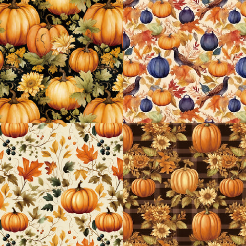 24PCS 6" Harvest Pumpkins Scrapbook & Cardstock Paper