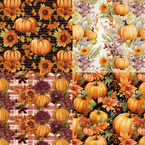 24PCS 6" Harvest Pumpkins Scrapbook & Cardstock Paper