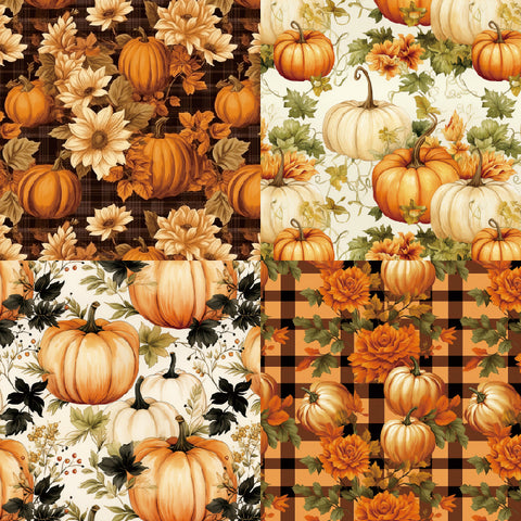 24PCS 6" Harvest Pumpkins Scrapbook & Cardstock Paper