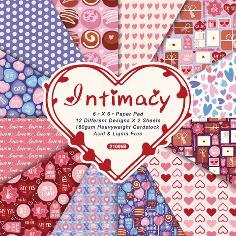 24PCS 6" Intimacy Style Scrapbook & Cardstock Paper