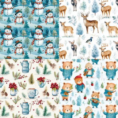 24PCS 6" Let it Snow Scrapbook & Cardstock Paper