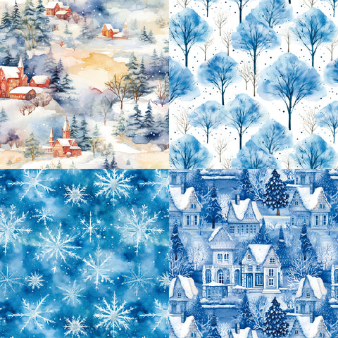 24PCS 6" Let it Snow Scrapbook & Cardstock Paper