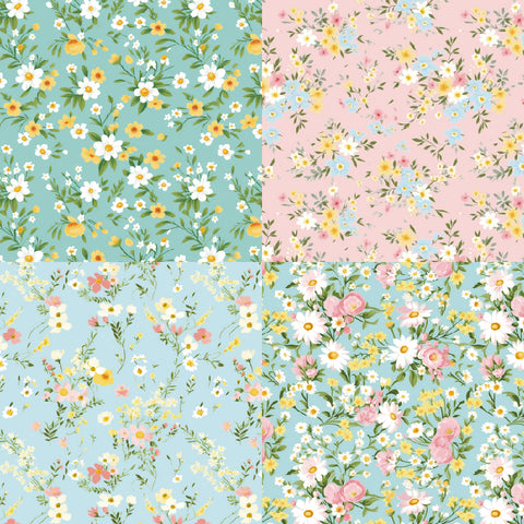 24PCS 6" Little Flowers Scrapbook & Cardstock Paper