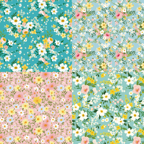 24PCS 6" Little Flowers Scrapbook & Cardstock Paper