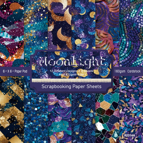 24PCS 6" Moonlight Style Scrapbook & Cardstock Paper