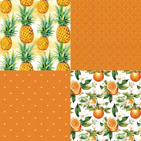 24PCS 6" Orange Pineapple Scrapbook & Cardstock Paper