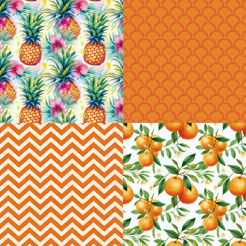 24PCS 6" Orange Pineapple Scrapbook & Cardstock Paper