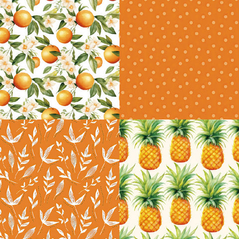 24PCS 6" Orange Pineapple Scrapbook & Cardstock Paper