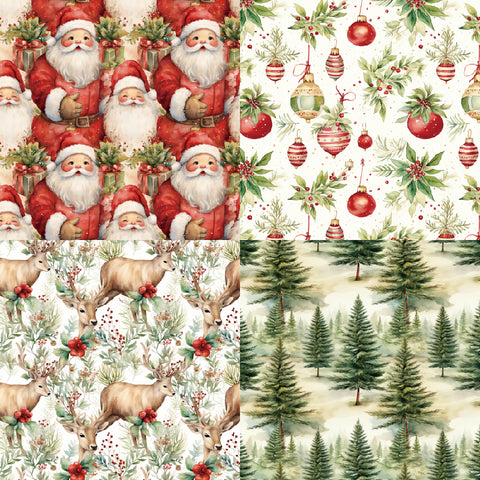 24PCS 6" Santa Claus Scrapbook & Cardstock Paper