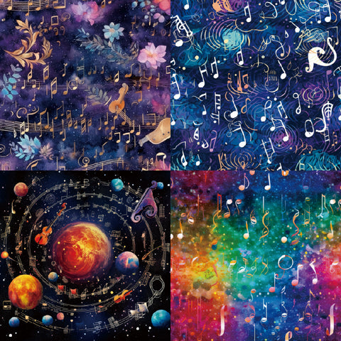 24PCS 6" Starry Night Melody Scrapbook & Cardstock Paper