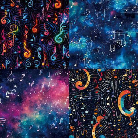 24PCS 6" Starry Night Melody Scrapbook & Cardstock Paper