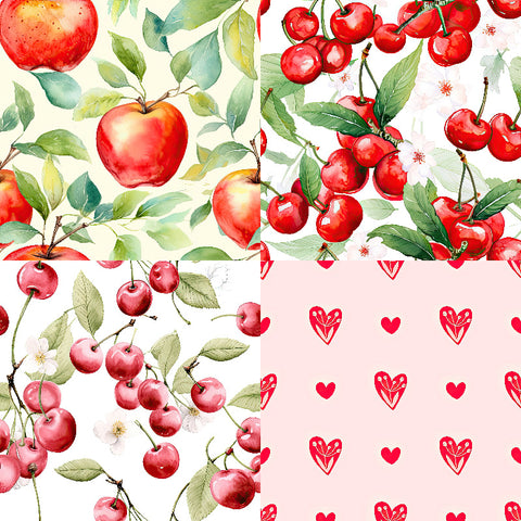 24PCS 6" Sweet Fruit Scrapbook & Cardstock Paper