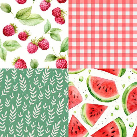 24PCS 6" Sweet Fruit Scrapbook & Cardstock Paper