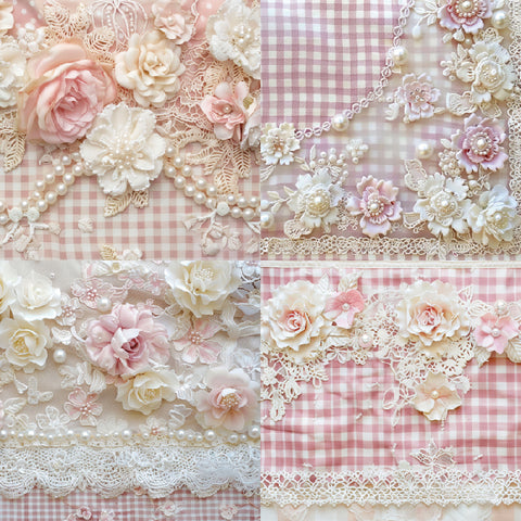 24PCS 6" Sweet Pink Lace Scrapbook & Cardstock Paper