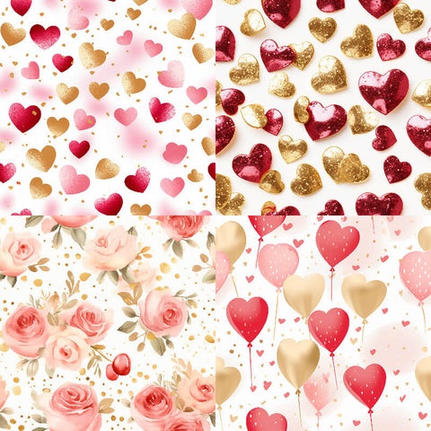 24PCS 6" Sweet Valentine Day Scrapbook & Cardstock Paper