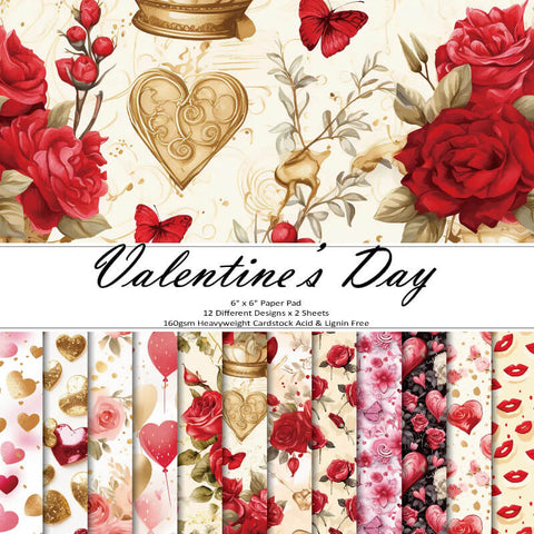 24PCS 6" Sweet Valentine Day Scrapbook & Cardstock Paper