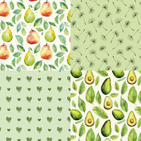 24PCS 6" Sweety Green Pear Scrapbook & Cardstock Paper