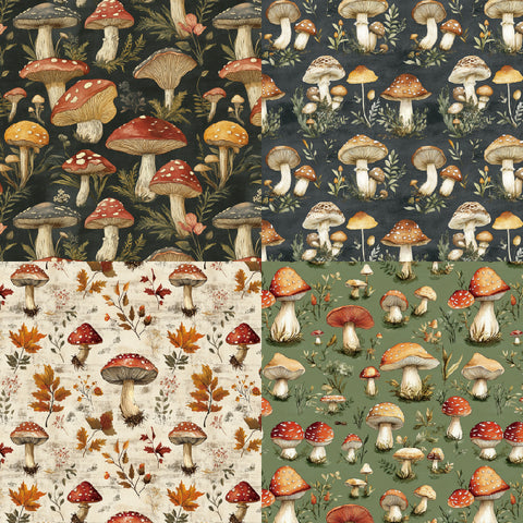 24PCS 6" The Mushroom Scrapbook & Cardstock Paper