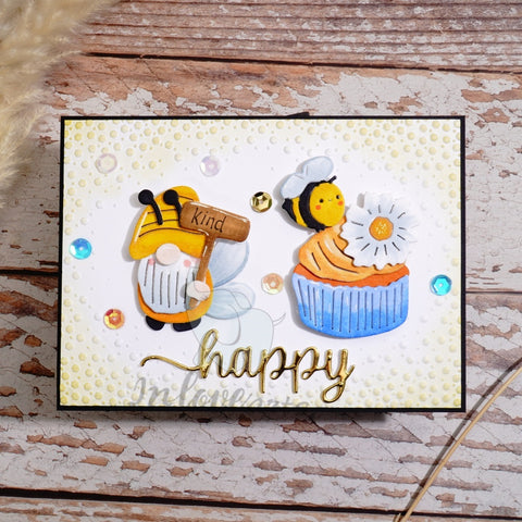 Inlovearts Gnome Cake and Bee Cutting Dies