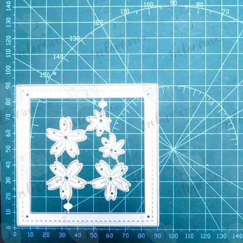 Inlovearts Square and Flowers Cutting Dies