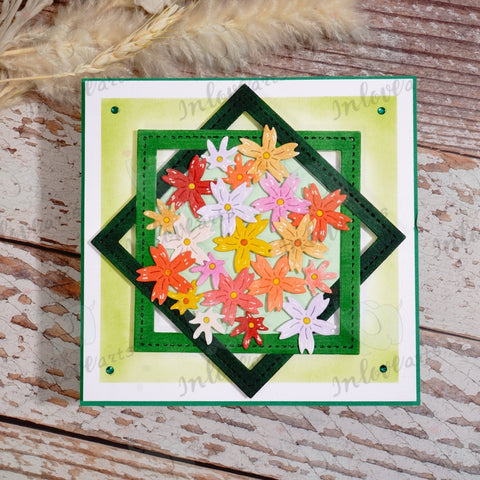 Inlovearts Square and Flowers Cutting Dies