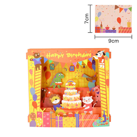 3D Pop Up Animal Birthday Party Greeting Card