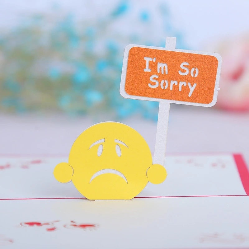 3D Pop Up Apologize Greeting Card