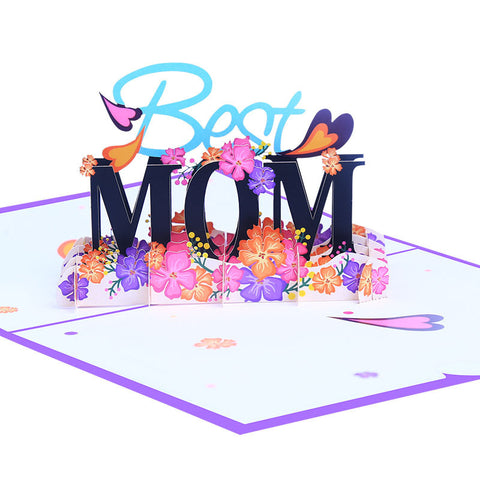 3D Pop Up Best Mom Greeting Card