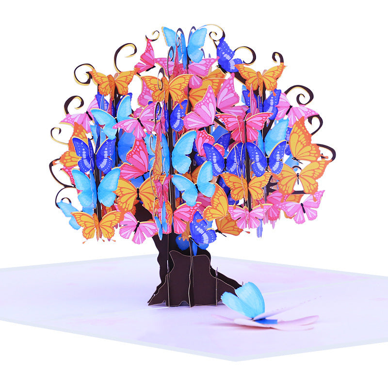 3D Pop Up Butterfly Tree Greeting Card