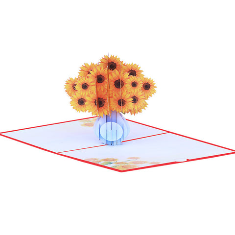 3D Pop Up Sunflower Vase Greeting Card