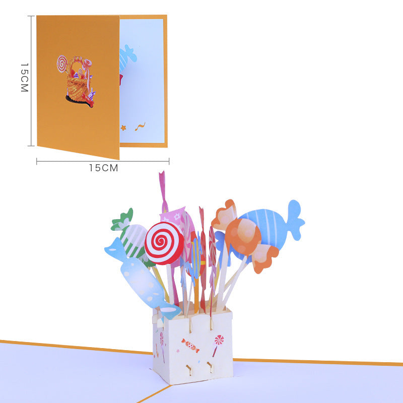 3D Pop Up Sweet Candy Greeting Card