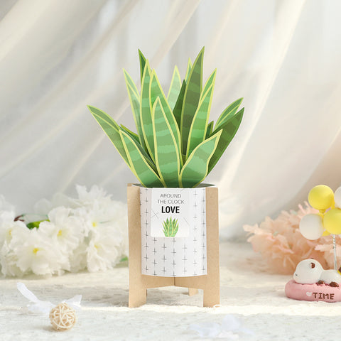 3D Pop Up Tiger Piran Potted Plant Greeting Card
