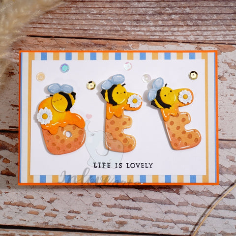 Inlovearts Bee Honey and 'BEE' Word Cutting Dies