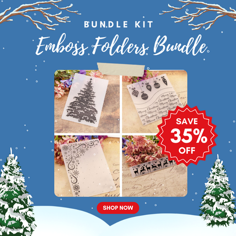 Inlovearts Christmas Theme Emboss Folder Bundles